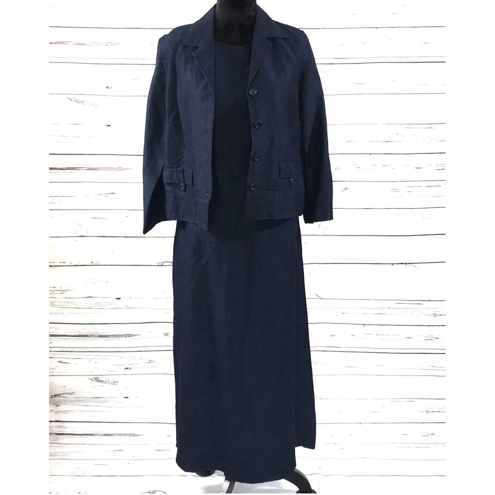 Vintage Talbots Women's 2PC Dress Suit Dress Max Blue Size 10 NWOT